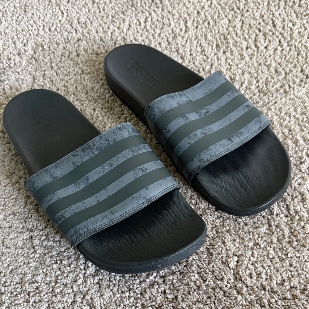Adidas size 12 Black and Gray Slide Sandals